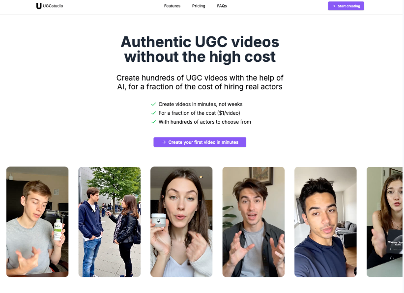 UGCstudio interface